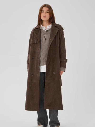 Suede Trench Coat