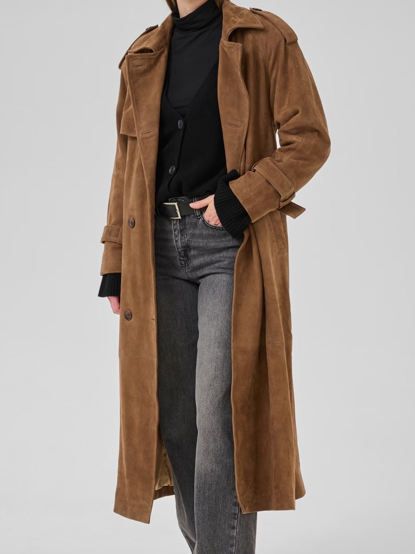 Suede Trench Coat