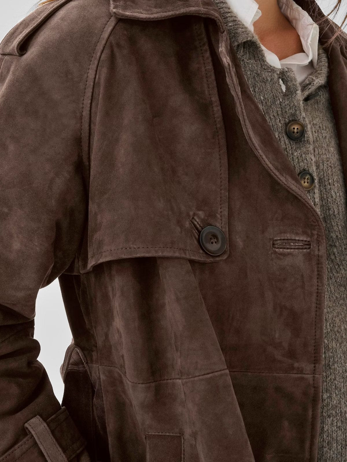 Suede Trench Coat