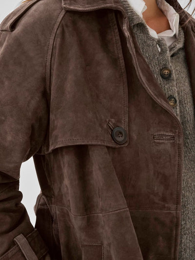 Suede Trench Coat