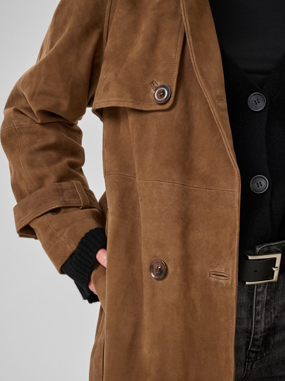 Suede Trench Coat