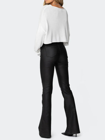 Leather Flare Jeans