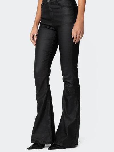 Leather Flare Jeans