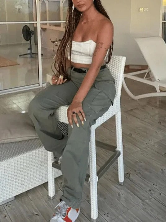 High Waist Cargo Pants