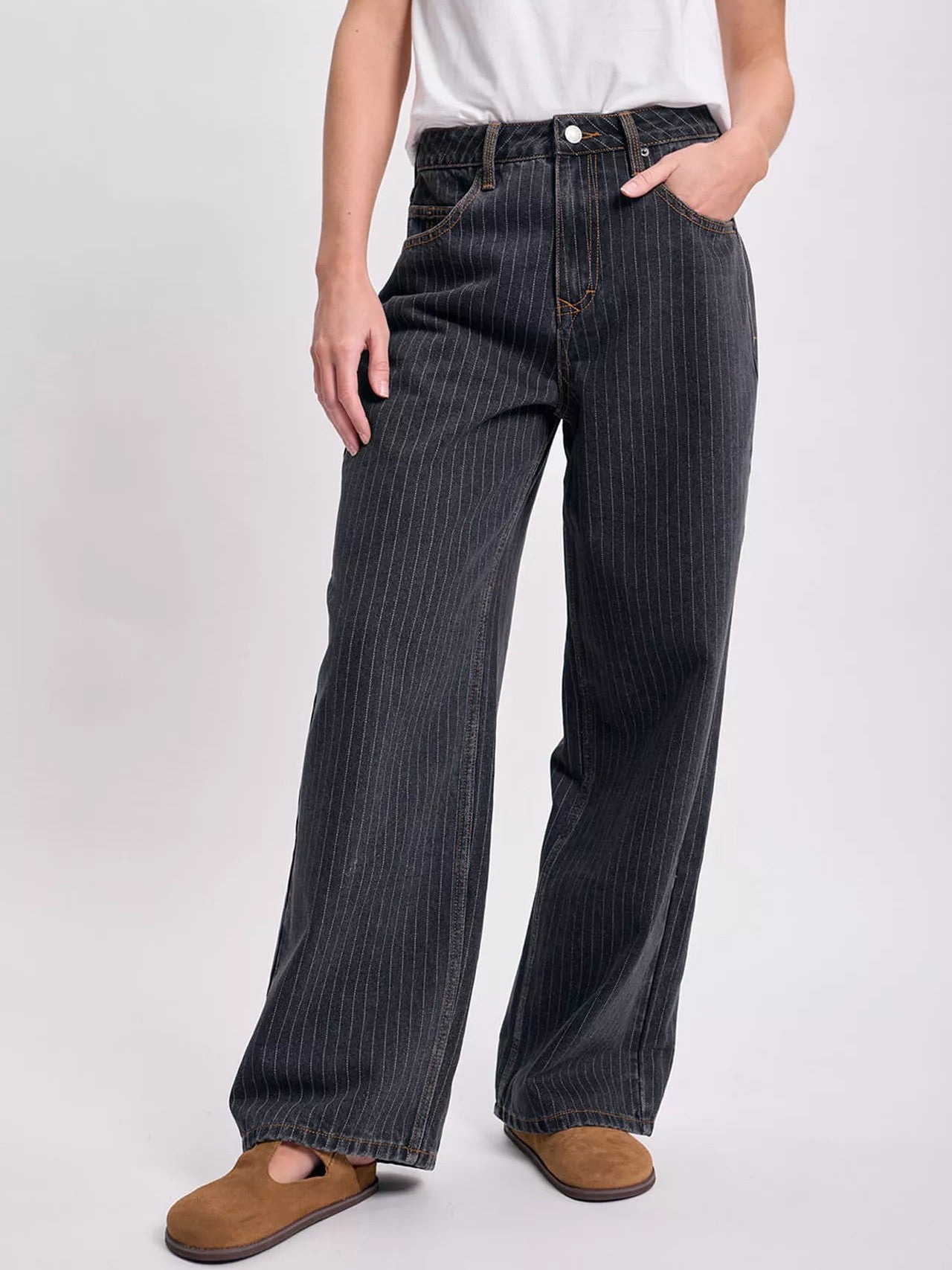 Printed Pinstripe Jeans