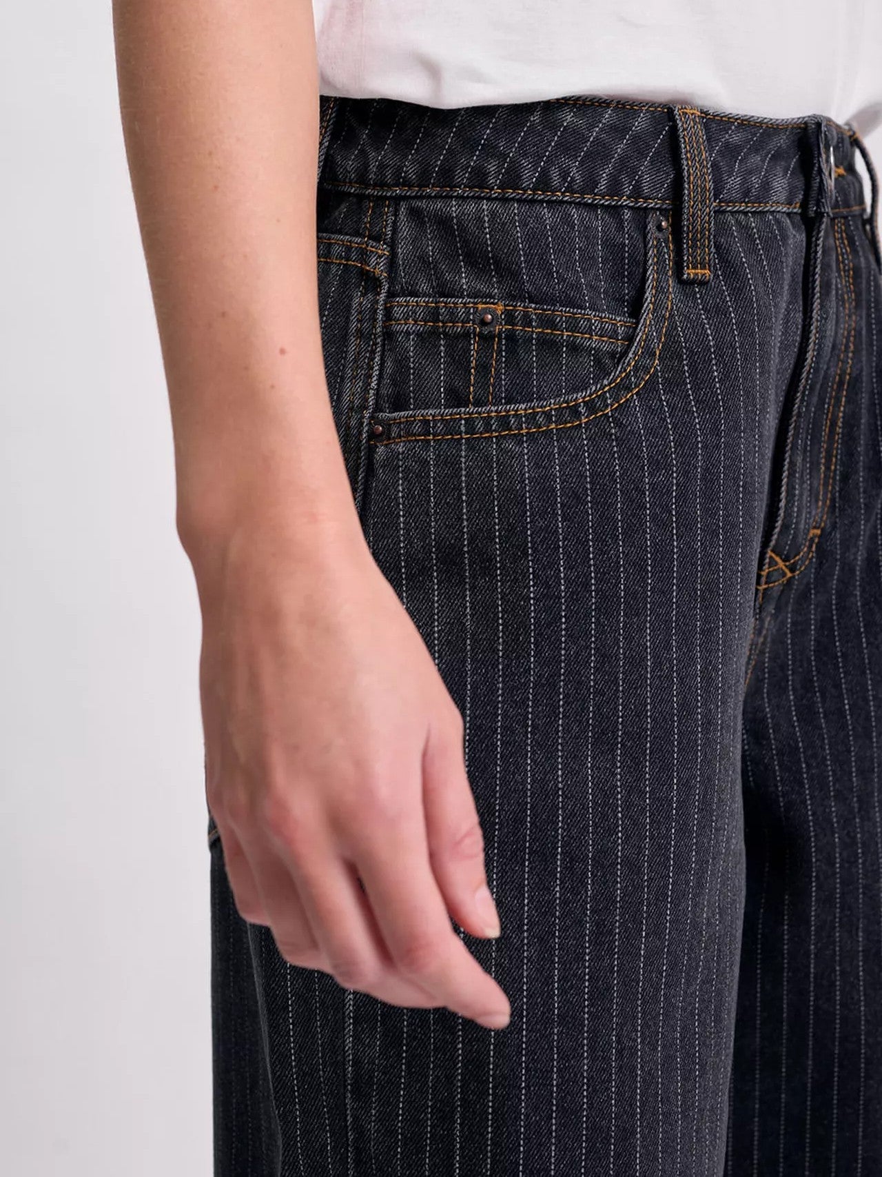 Printed Pinstripe Jeans