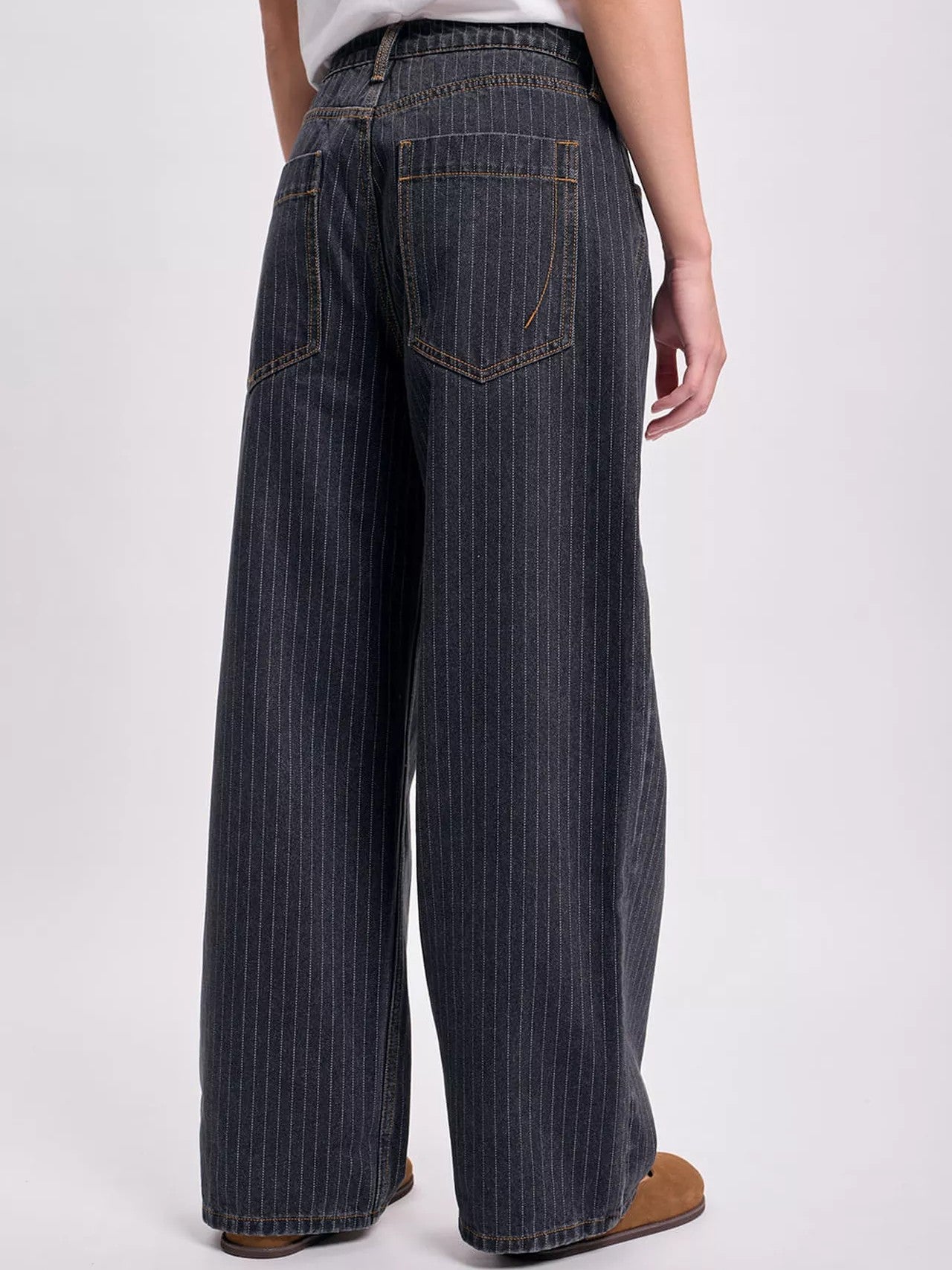 Printed Pinstripe Jeans