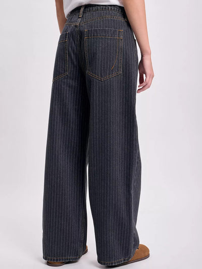Printed Pinstripe Jeans