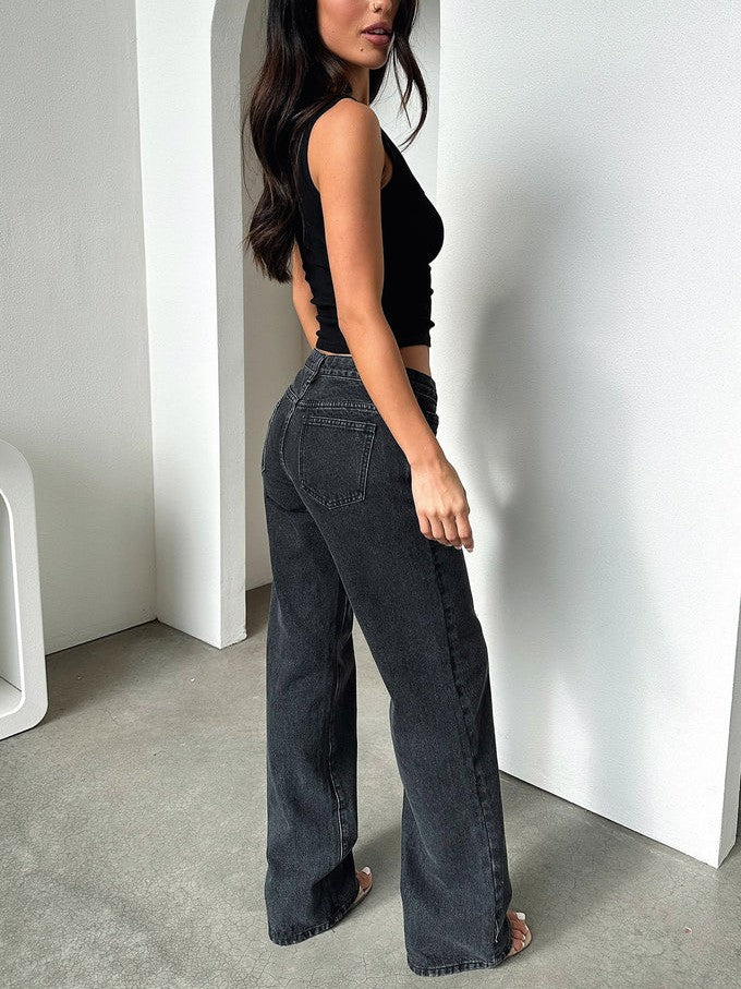 Low Rise Jeans- Black