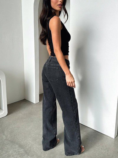 Low Rise Jeans- Black