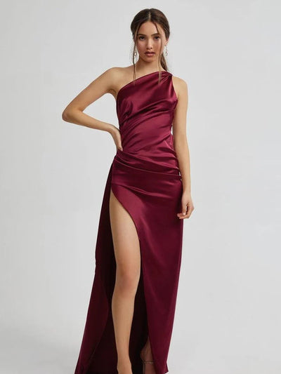 Satin Split Dress